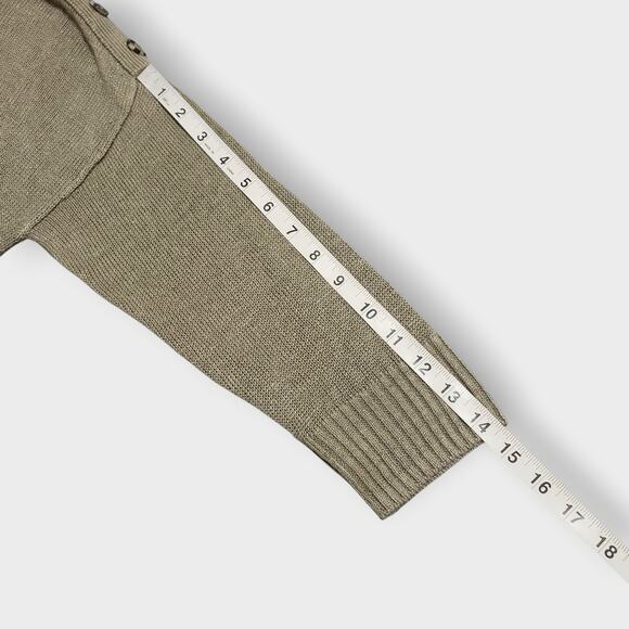 Tahari 100% Linen Drop Shoulder Boxy Sweater Bronze Brown Sz Lg Neutral Minimal - Picture 9 of 11